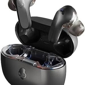 Skullcandy Rail ANC In-Ear Noise cancelling Wireless Earbuds, 27 Hr Battery, Microphone, Works with iPhone Android and Bluetooth Devices - True Black