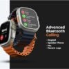 Ultra S8 Smartwatch with Heart Rate Monitor | Bluetooth Calling | WiFi | Voice Assisstant | Alarm Bell| Sports Mode Activity Tracker Smartwatch for Men, Women (Orange) with One Black Strap - Image 5