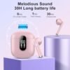 Wireless Earbuds 2024 Bluetooth 5.3 Headphones with HD Mic HiFi Stereo Sound, Wireless Earphones with Dual LED Display Touch Control, IPX7 Waterproof 30H Playtime Mini Ear Buds for iOS Android, Pink - Image 5