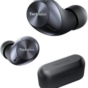 Technics True Wireless Multipoint Bluetooth Earbuds with Microphone, HiFi, Clear Calls, Long Battery Life, Lightweight Comfort Fit, Alexa Built In, EAH-AZ40-K (Black)