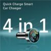Car Charger Adapter - [Upgraded Version] Car Fast Charger with 4 Ports (PD+QC3.0+USB C) Atmosphere Light - 12-24V Car Truck SUV Universal USB Cigarette Lighter Adapter (QC3.0+Type-C+PD+2.4A) - Image 3