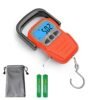 zhl Luggage Scale,Fish Scale with Backlit LCD Display,110 lb/ 50KG Digital Portable Hanging Scale with Measuring Tape for Home Yellow