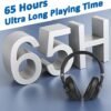 KVIDIO Active Noise Cancelling Headphones, 65 Hours Playtime Bluetooth Headphones with Microphone, Transparency Mode, Deep Bass and Hi-Fi Stereo Sound (Black) - Image 3