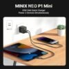 MINIX NEO P1 Mini 33W PPS 2-Port GaN Charger 1 USB-C Port Fast Charger, 1 USB-A Port Quick Charger 3.0. Compatible with iPhone 8-15 Series, Galaxy S10-S21, Pad and More. - Image 3