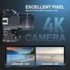Digital Camera, 64MP&40 X Zoom Cameras for Photography & Video,4K Optical Vlogging Camera for YouTube with Flash, WiFi & HDMI Output，32GB SD Card(2 Batteries) - Image 2