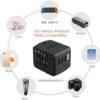 JMFONE Universal Travel Adapter, International Power Plug Adapter with USB-C & USB-A Ports and Multi AC Sockets, All-in-One Worldwide Travel Outlet Charger Adapter for EU US UK AU 200+ Countries - Image 6