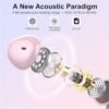 Wireless Earbuds 2024 Bluetooth 5.3 Headphones with HD Mic HiFi Stereo Sound, Wireless Earphones with Dual LED Display Touch Control, IPX7 Waterproof 30H Playtime Mini Ear Buds for iOS Android, Pink - Image 3