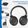 KVIDIO Active Noise Cancelling Headphones, 65 Hours Playtime Bluetooth Headphones with Microphone, Transparency Mode, Deep Bass and Hi-Fi Stereo Sound (Black) - Image 6
