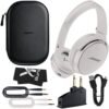 Bose QuietComfort 45 Bluetooth Wireless Noise Cancelling Headphones Bundle with Adapters and Cables - Over Ear (White)