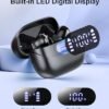 Wireless Earbuds, 42H Playtime Bluetooth 5.3 Headphones, HiFi Stereo Call Noise Cancelling Earbuds, IPX7 Waterproof Stereo in-Ear Earphones with LED Display for iOS Android Cell Phone (Black) - Image 3