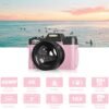 Digital Cameras for Photoggraphy, 4K Vlogging Camera for YouTube with Built-in Fill Light, 16X Digital Zoom, Manual Focus, 52mm Wide Angle Lens & Macro Lens, 32GB TF Card and 2 Batteries Pink - Image 3