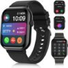 Smart Watch, 2.01" Full Touch Screen Smart Watch for Android & iOS Phones with Heart Rate & Blood Oxygen Monitor, 100+ Sport Modes，Voice Assistant, Fitness Smart Watch for Women Men