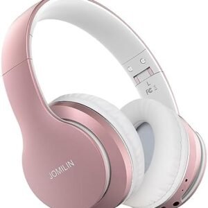 B9 Wireless Headphones Over-Ear, 60 Hours Playtime Lightweight Folding Hi-fi Stereo Bass Bluetooth Headset with Mic, Volume Control Headphones for iPad/Travel/Tablet/PC (Rose Gold)