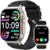 Smart Watch(Answer/Make Call), 2.01" Smartwatch for Men Women, IP67 Waterproof, 100+ Sport Modes Fitness Tracker, Heart Rate Sleep Monitor, AI Voice, Smart Watches for Android iOS Phones