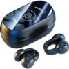 Wireless Earbuds Open Ear Clip Headphones Air Conduction Headphones LED Power Display Earphones Sport Bluetooth 5.3 Headphones (Black)