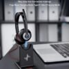 Wireless Headset with AI Noise Cancelling Microphone Bluetooth Headset - Bluetooth V5.2 Headphones with USB Dongle, Charging Base & Mic Mute for Computer/Laptop/PC/iPhone/Android/Cell Phones - Image 2