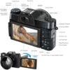 4K Digital Cameras for Photography, 48MP Vlogging Camera with 32GB Card, Wide Angle Lens & Macro Lens Video Camera,16X Zoom Point and Shoot Small Digital Camera, 3'' 180° Flip Screen Compact Camera,B - Image 7