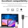 USB C Wired Earbuds, Type C Wired Headphone for Samsung with Mic DAC Chip Built-in Noise Conduction Magnetic in-Ear for Android Pixel OnePlus (Black) - Image 7