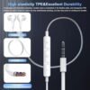 Wired Earbuds with Microphone,HiFi Stereo Wired Headphones,Wired Earphones in Ear Headphones,Earphone with Noise Isolating,Compatible with iPhone, Computer,Samsung,Laptop,Fits All 3.5mm Devices-White - Image 4