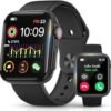 Smart Watch for Men Women [49mm], Answer/Make Call, 120+ Sports Modes Fitness Tracker, 24/7 Heart Rate/SpO2/Sleep Monitor, Step Calorie Counter, Water Resistant Smartwatch for iPhone & Android (Black)