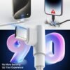 100W Multi Charging Cable for Apple Watch and iPhone 15,4 in 2 10FT USB C/A Fast Charging Cable 90 Degree Travel Charger Cord Nylon Braided Compatible with All iWatch iPhone MacBook iPad Galaxy S23 - Image 4