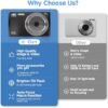 Digital Camera for Teens, FHD 4K 44MP Digital Camera with 64GB SD Card 16X Digital Zoom, Digital Camera Compact Point and Shoot Camera for Teens Boys Kids Camera Digital Black(Black) - Image 2