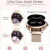 Smart Watches for Women, 1.106" AMOLED Small Screen Smartwatch Answer/Make Call for Android iOS Phones, IP68 Waterproof Fitness Activity Tracker with 100+ Sports, Heat Rate, SpO2, Rose Gold - Image 3