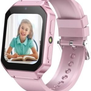 DERUI Smart Watch for Kids 3-12 Years Boys Girls, 26 Puzzle Games, Smartwatch with Camera, Pedometer, Stopwatch, Video Voice Music Player Calendar Alarm Clock Learn Card for Children Gifts (Pink)
