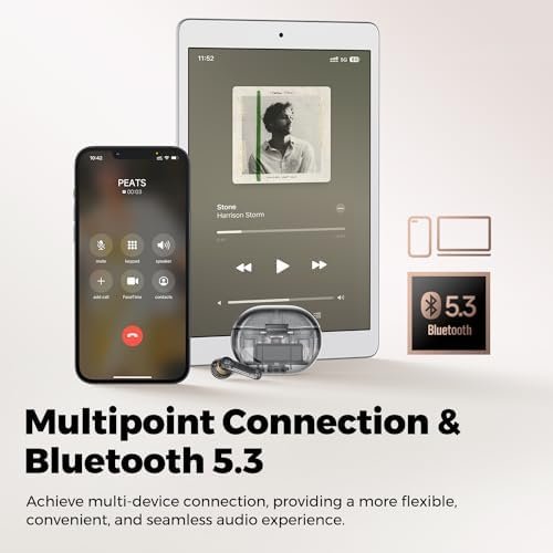 SoundPEATS Air4 Pro Noise Cancelling Wireless Earbuds, Bluetooth 5.3 Earbuds with 6 Mics CVC 8.0 ENC, Qualcomm® AptX™ Adaptive Earphones, Multipoint Connection, in-Ear Detection,App Customize EQ - Image 7