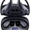 GNMN Bluetooth Headphones Wireless Earbuds Over Ear Buds 90H Playback IPX7 Waterproof Sports Earphones Deep Bass with Wireless Charging Case & Dual LED Power Display Earhooks Headset for Running Black