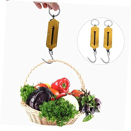SUPVOX 2pcs Spring Scale Hanging Scale Fishing Pole Case Fishing Scale Vertical Weighing Scale Fruit Hook Portable Vegetables Scale Small Scale Weight Scale Hook Scale Iron Handheld Claim - Image 2