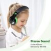 rockpapa Comfort Kids Headphones for School, Lightweight Childrens Boys Girls Teens Over-Ear Headphones Wired 3.5mm for CD DVD Player Tablet Phone Travel Black/Green - Image 3