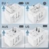 Universal Travel Plug Adapter All in One Travel Charger Adapter Slide Converter Outlet for US to EU UK AU Asia with 3 USB A 1 USB A Ports - Image 2