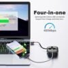 Multi Charging Cable,4.5A 4Ft/2Pack Multi Fast Charger Cable, Retractable USB Cable, 3 in 1 Multi Charge Sync Cable with Lightning/Type C/Micro USB Ports for Samsung Galaxy,iPhone,LG,PS,Tablets & More - Image 3