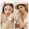 Smart Watches for Women, 1.106" AMOLED Small Screen Smartwatch Answer/Make Call for Android iOS Phones, IP68 Waterproof Fitness Activity Tracker with 100+ Sports, Heat Rate, SpO2, Rose Gold - Image 6