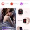 Fitness Smart Watch for Women Men, Android iOS iPhone Compatible, IP68 Waterproof, 1.91” Lager Screen with Text and Call, Heart Rate, Blood Oxygen, Sleep Tracker, Long Battery Life, Pink - Image 3