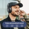 Bluetooth Headphones Over Ear 120H Playtime, Wireless Headphones with Microphone, Foldable Lightweight Wired Headphones with Headphones Case, HiFi Stereo Sound Headset for Travel/Work/PC - Image 7