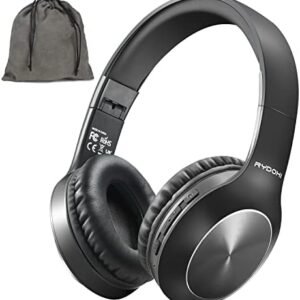 Bluetooth Headphones Over Ear, 68H Playtime and 3 EQ Music Modes Wireless Headphones with Microphone/Deep Bass, HiFi Stereo Foldable Lightweight Headset for PC Home Travel Office （Black