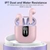 Wireless Earbuds 2024 Bluetooth 5.3 Headphones with HD Mic HiFi Stereo Sound, Wireless Earphones with Dual LED Display Touch Control, IPX7 Waterproof 30H Playtime Mini Ear Buds for iOS Android, Pink - Image 6