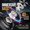 Wireless Bluetooth Headphones Over Ear, 80H Playtime, 3EQ Sound Modes, HiFi Stereo Headphones with Deep Bass Microphone, Foldable Bluetooth 5.3 Headphones for Smartphone/PC/Computer - Image 3
