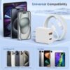 for iPhone 15 USB C Fast Charger,20W Dual Port USB Fast Cell Phone Wall Charger, USBC Charger Block Brick for iPhone 15/15 Pro/15 Pro Max/iPad Pro/AirPods&More(6 ft/10ft USBC Cable Included) - Image 6