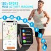 Smart Watch, 2.01" Full Touch Screen Smart Watch for Android & iOS Phones with Heart Rate & Blood Oxygen Monitor, 100+ Sport Modes，Voice Assistant, Fitness Smart Watch for Women Men - Image 5