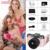 Digital Cameras for Photography, 4K 48MP Vlogging Camera for YouTube with WiFi, Manual Focus, 16X Digital Zoom, 52mm Wide Angle Lens & Macro Lens, 32GB TF Card and 2 Batteries(Pink) - Image 7