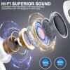 Wireless Earbud Bluetooth 5.3 Headphones 50H Playtime Stereo Bass Ear Buds, in-Ear Earphones with 4 ENC Mic LED Display Noise Cancelling Earbud, Bluetooth Earbud IP7 Waterproof Sport for Android iOS - Image 3