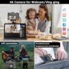 Digital Camera for Photography 4K Vlogging Camera for YouTube 48MP 16X Digital Zoom 3 inch 180° Flip Screen with WiFi 52mm Wide-Angle Lens & Macro Lens, 32G Micro Card and 2 Batteries - Image 5