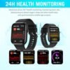 Smart Watch, 2.01" Full Touch Screen Smart Watch for Android & iOS Phones with Heart Rate & Blood Oxygen Monitor, 100+ Sport Modes，Voice Assistant, Fitness Smart Watch for Women Men - Image 4