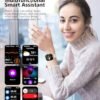 Smart Watch for Men Women, Infrared True Blood Oxygen Monitor, 2.04-inch AMOLED Display, Heart Rate Blood Pressure Sleep, IP68 Waterproof Fitness Tracker, Compatible with Android and iOS Beige - Image 7