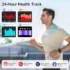 Smart Watches for Men, 2.02 Inches Sports Fitness Watch with Bluetooth Call, Fitness Tracker with Blood Oxygen, Heart Rate and Sleep Monitor, 123+ Sports Modes, Smart Watch for Android iPhone - Image 3