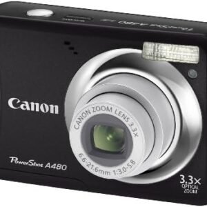 Canon PowerShot A480 10 MP Digital Camera with 3.3x Optical Zoom and 2.5-inch LCD (Black) (Renewed)
