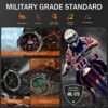 Military Smart Watch for Men with LED Flashlight 1.45” Rugged 3ATM Waterproof Smart Watch with 100+ Sports Modes Fitness Tracker with Heart Rate Sleep Monitor Tactical Smartwatch for iPhone Android - Image 3